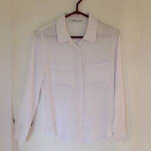 Ricki's White Long-Sleeve Button-Down Shirt (XS)